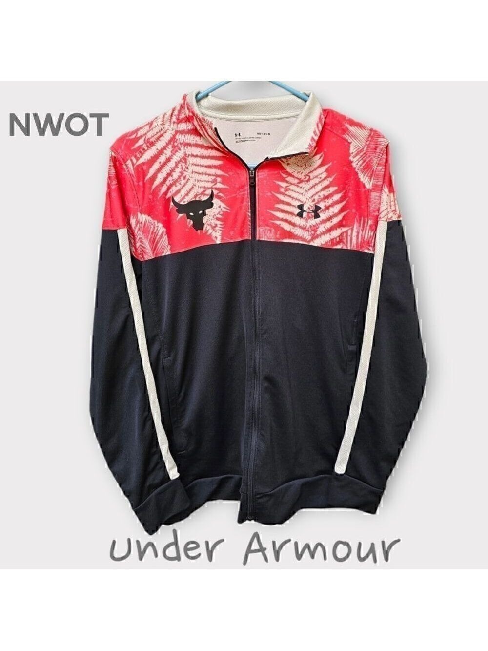 Under Armour The Rock Bull Project Jacket Red Black Medium #JAC4 - Picture 2 of 9